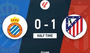 半场-马竞暂1-0西班牙人 阿斯皮利奎塔凌空世界波勒诺尔芒伤退